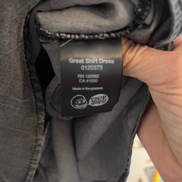 Gray Great Shirtdress CHEAPMONDAY NWOT size XS (2) - Picture 3 of 9